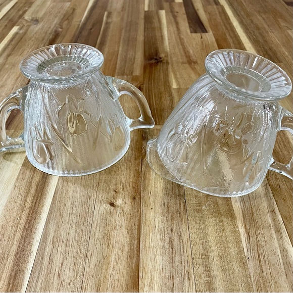 VTG Jeannette Depression Glass Iris Clear Creamer & Sugar Dish 1930’s - Picture 2 of 13